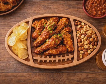 Bandeja para aperitivos de fútbol SVG / Bandeja para el día del partido cortada con láser / Tabla para servir en fiestas