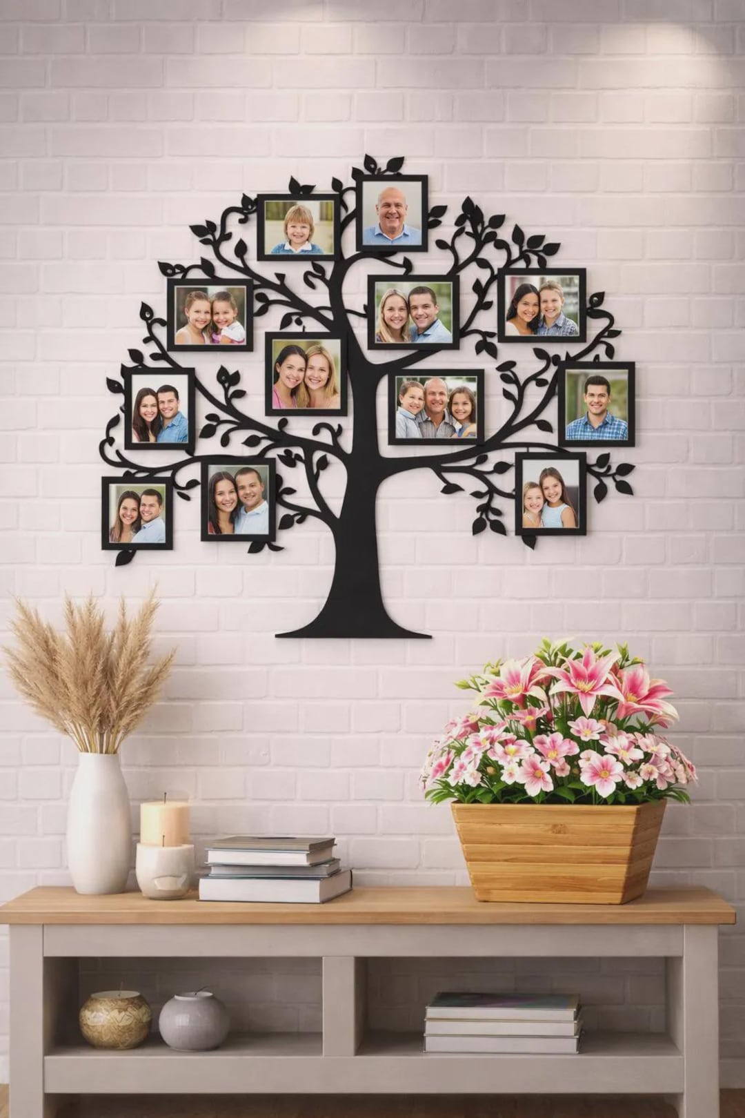 Family Tree Photo Frame SVG | Laser Cut Wall Decor Template - Etsy