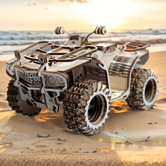3D Wood ATV Quad Bike Model Kit | Laser Cut SVG File for DIY Craft