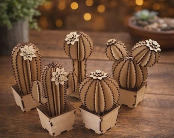 Cactus SVG – Digital File for Laser & CNC 3mm | Wood | Laser Cut Template | Instant Download