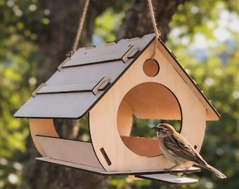 Laser Cut Bird House SVG – 4mm Plywood | DIY Wooden Birdhouse | Digital File