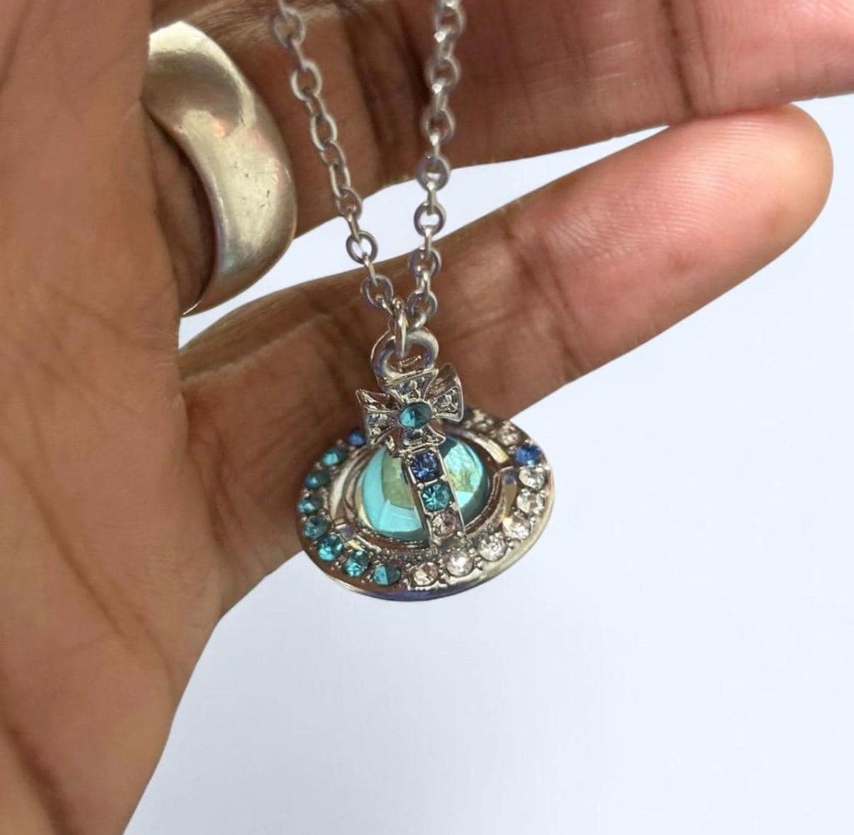 Vivienne Westwood Necklace Blue Orb - Etsy Canada