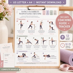 Dance Flexibility Routine Printable, Ballet Stretching Warm Up, Dancer Conditioning Exercises PDF