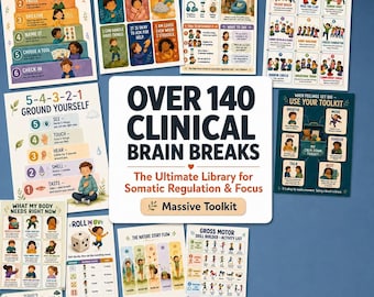 Neurodiversity Affirming Brain Breaks, Pediatric OT Gross Motor Activities, ADHD Somatic Grounding Therapy Tools, School Counsel