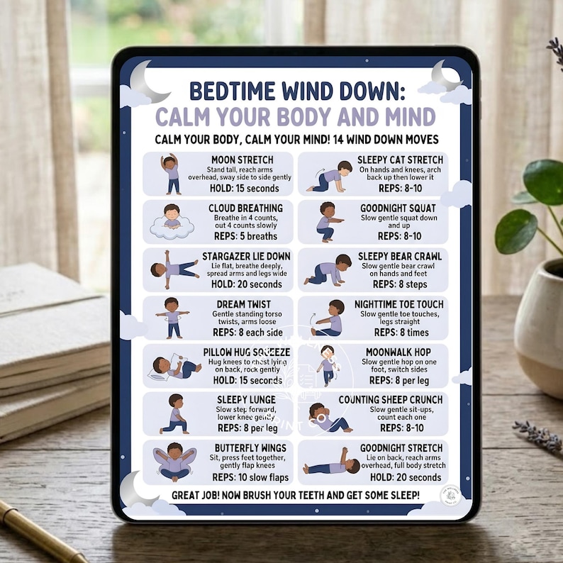 Kids Bedtime Routine Chart Printable, Visual Schedule for Toddlers ...