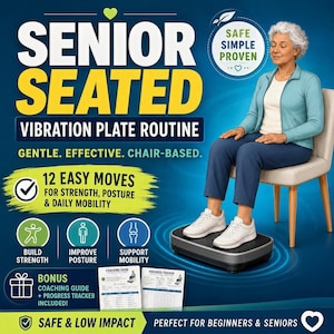 Senior Vibration Plate Seated Exercises PDF | Lymphatic Drainage Chair Workout Plan for Gentle Mobility (Digital Download)