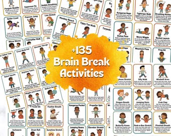 Brain Breaks Kids: 135+ Printable Activities for Calm Down & Movement Games