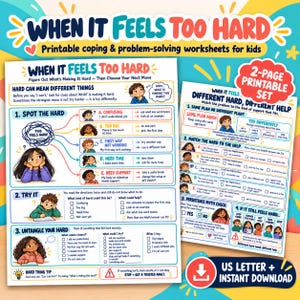 子ども向け柔軟思考ワークシート｜問題解決、粘り強さ、SEL（社会的・感情的学習）対処スキルを学べるプリント教材