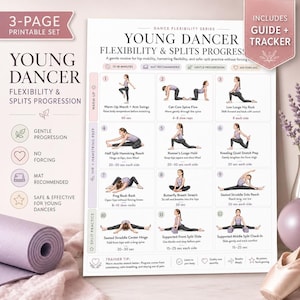 Routine di stretching per spaccate per giovani ballerine, PDF sulla flessibilità dei bambini, ginnastica classica, cheerleading e mobilità