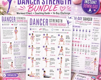 Kids Dance Workout Printable, Dancer Strength Training Chart, Ballet Conditioning for Ages 7-11