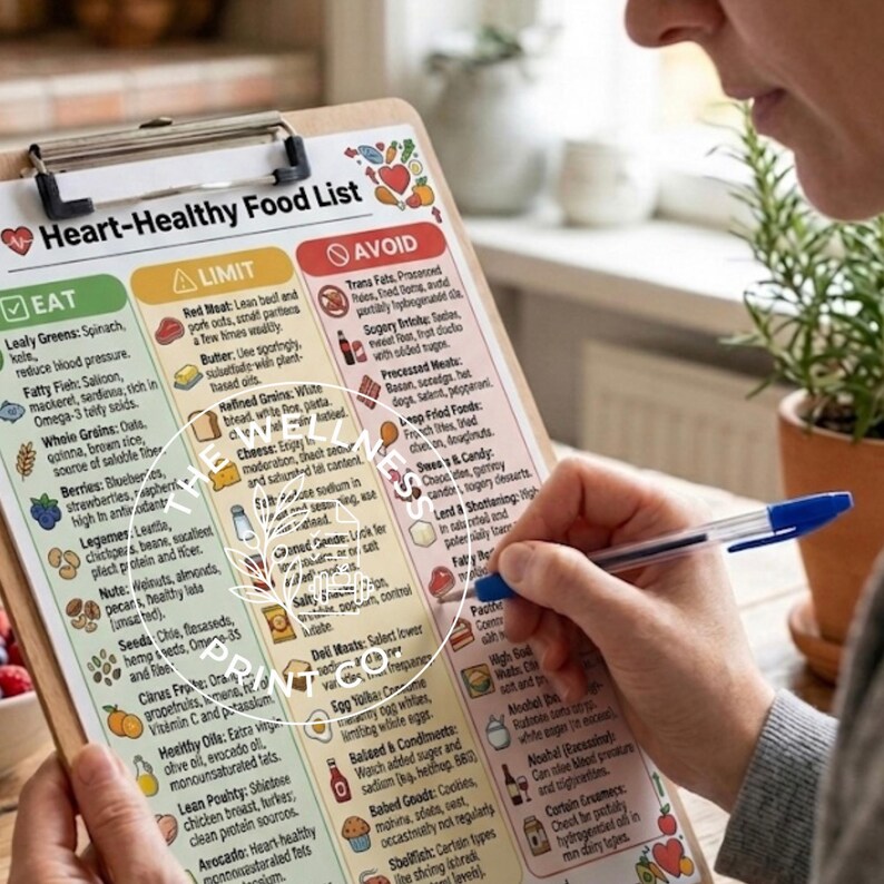 Heart Healthy Food List | Cardiac Diet Guide | Kitchen Printable ...