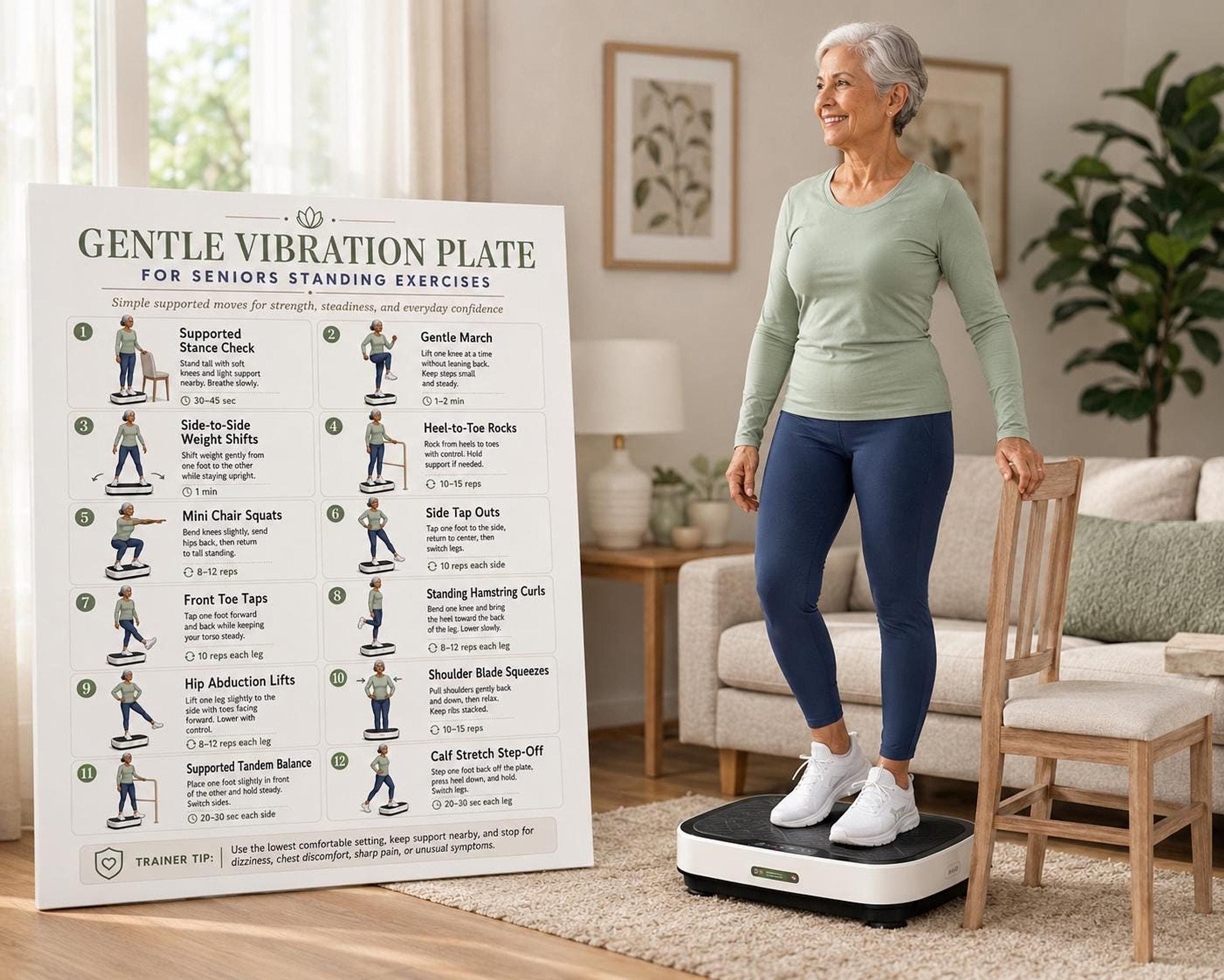 Vibration Plate Exercises for Seniors PDF, Gentle Standing Workout ...