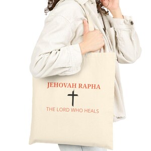 Bolso de mano con estampado de la cruz de Jehová Rapha / Diseño del Señor que sana
