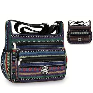 Lightweight Nylon Crossbody Bag Women Multi Pocket Shoulder Purse, Travel Everyday Bag, Organizer Handbag