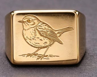18K Gold Robin Ring – British National Bird