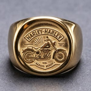 Vintage Gold Harley Davidson Ring - Etsy