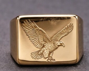 18K Gold Golden Eagle Ring - Gwaihir Redemption Scotland