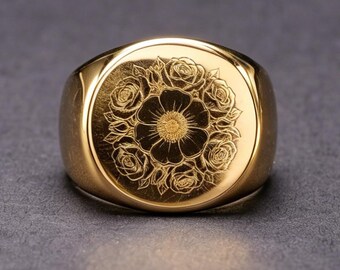 Tudor Rose 18K Gold Ring of Love and Peace