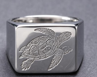 10K Gold Japanese Lucky Turtle Ring for Fortune and Longevity