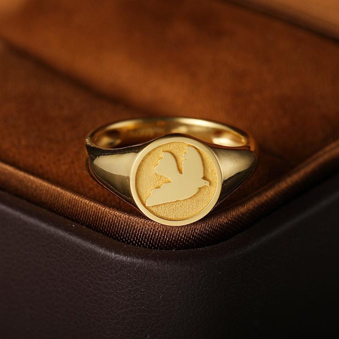 Classic 10K Gold Dove of Peace Ring Biblical New Testament Symbol - Etsy
