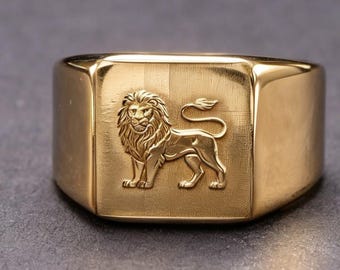 British Lion 18K Gold Ring Aslan Redemption