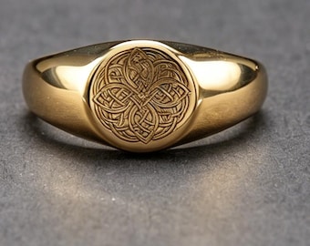 14K Gold Celtic Knot Ring - Arthurian Legend of Belonging