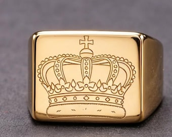 Imperial Crown 18K Gold Ring - Love Above Throne