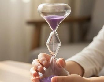 Kreative geometrische Glas Sanduhr, einzigartige Sanduhr, Kinder Geschenk, Geburtstagsgeschenk, moderne Kunst Glasskulptur