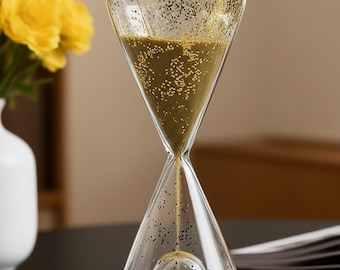 Hohlglas Sanduhr Glitter Sanduhr Kreative Verzierung Holzsockel Funkelnde Dekor Geburtstagsgeschenk Kinder Geschenk Home Schreibtisch Akzent