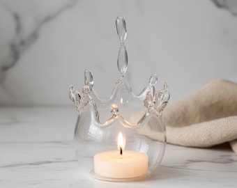 Kronenform Glas Kerzenhalter Klar Teelichtständer Kreative Glaskunst Prinzessin Decor Geburtstagsgeschenk Kinder Geschenk Home Tisch Decor