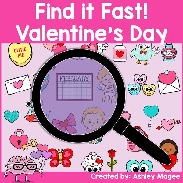 Valentine's Day Find it Fast Card Game Printable Holiday Morning Basket Activity Digital File PDF