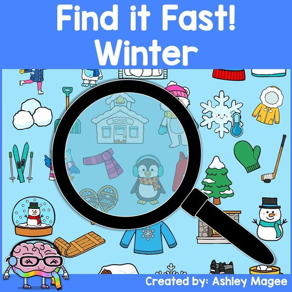 Winter Season Find it Fast Card Game Printable Morning Basket Activity Digital File PDF