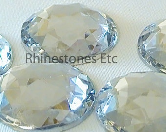 Rhinestone Clear Acrylic Rauten Rose 25 mm flat back 10 pieces