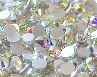 Genuine Crystal Asian 12ss Round Crystal AB Flat Back 1 Gross