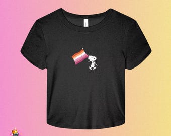 Snoopy Lesbian Flag Baby Tee | LGBTQ+ | Pride Month