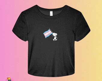 Snoopy Trans Flag Baby Tee | LGBTQ+ | Pride Month