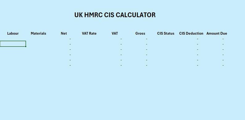 Cis Column UK CIS Calculator - Etsy