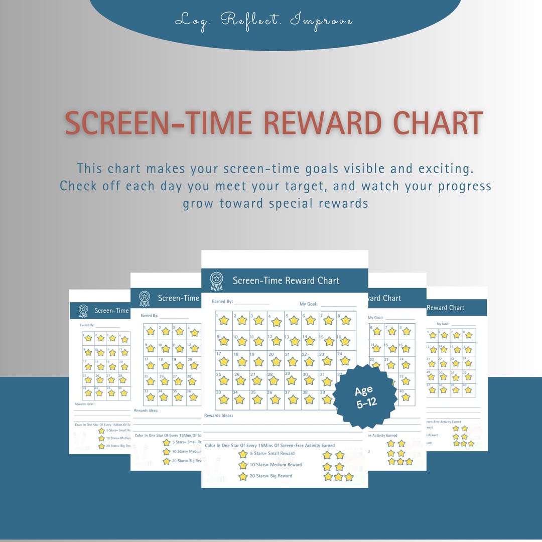 Screen-time Reward Chart | Printable Behavior Chart | Earn Screen Time ...