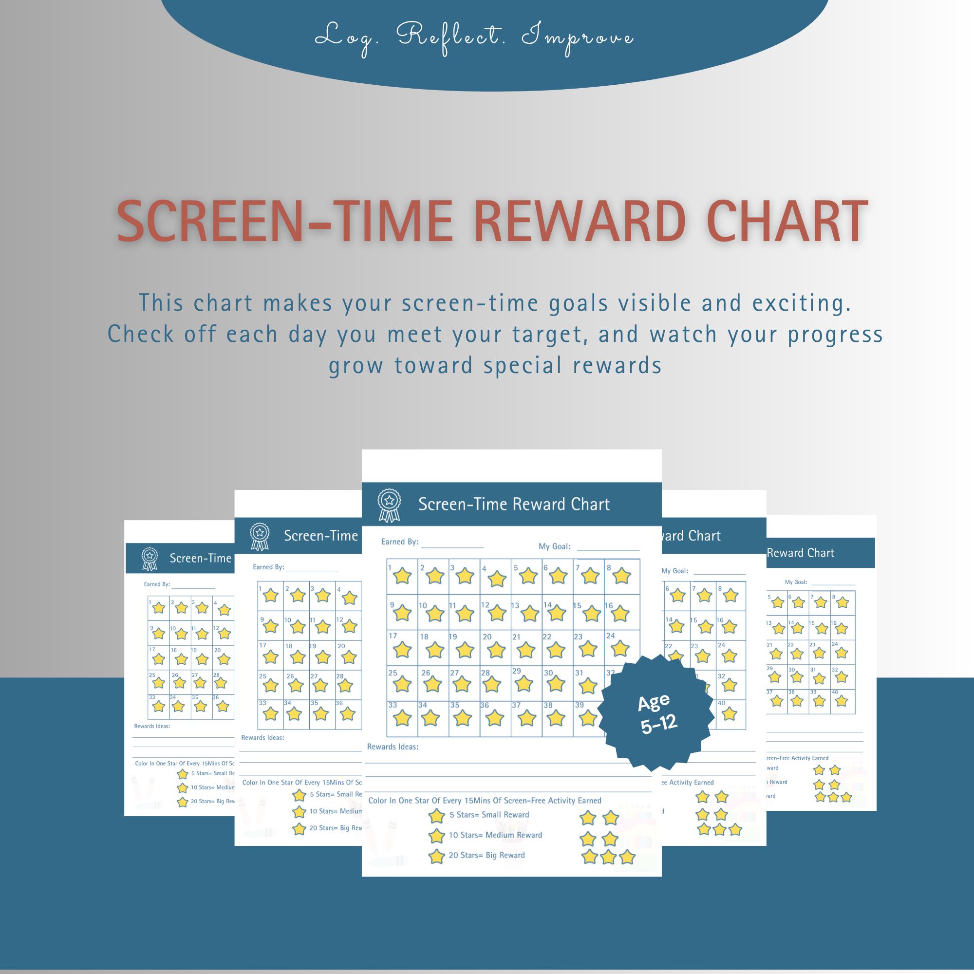 Screen-time Reward Chart | Printable Behavior Chart | Earn Screen Time ...
