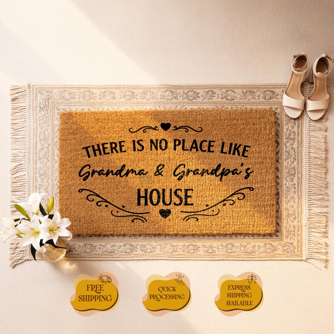 Personalized Grandma Grandpa House Doormat, Cozy Family Welcome Mat - Etsy