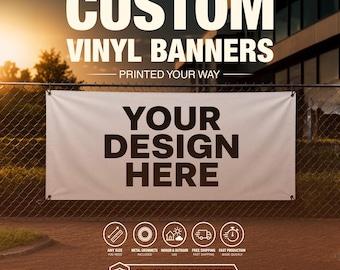 Custom Vinyl Banner, Business Event Sign, Personalized Party Backdrop, Indoor Outdoor Use
