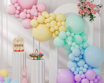 145PCS Pastel Balloon Garland Arch Kit Rainbow Macaron Party Baby Shower Decor