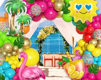 Tropical Balloon Arch Kit 168PCS Flamingo Luau Pool Party Birthday Decor