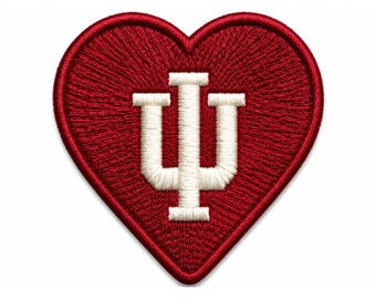 Indiana Hoosiers Heart Embroidered Patch | IU College Team Applique