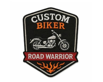 Custom Biker Patch | Road Warrior Motorcycle Embroidered Apparel