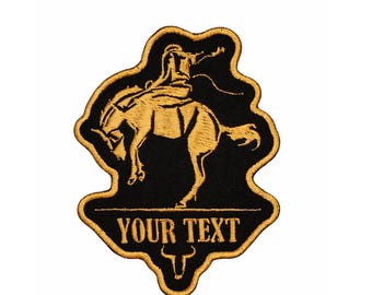 Custom Embroidered Cowboy Patch | Rodeo Rider Western Iron On Name Tag