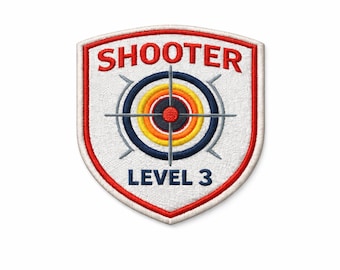 Embroidered Shooter Target Level 3 Patch | Iron and Sew On | Hook & Loop Badge