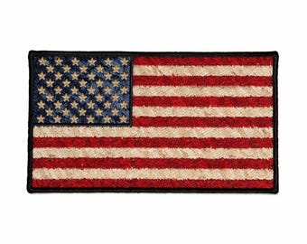 Vintage USA Flag Patch Embroidered American Flag Iron On Badge