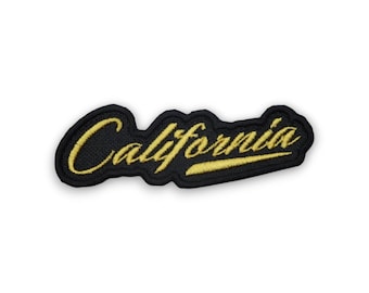 California Embroidered Patch | Retro Script Design for Jackets, Hats Iron On Sew On
