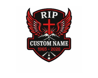 RIP Memorial Patch Custom Name | Biker Tribute Patches | Embroidered Remembrance Patch